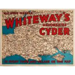 Original Advertising Poster Whiteways Devonshire Cyder Wessex Map Cider Alcohol