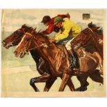 Original Sport Poster Horse Racing Tunis Flat Track Race Finish