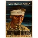Original War Poster Buy War Bonds Brother USA WWII