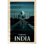 Original Travel Poster India Taj Mahal