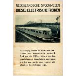 Original Travel Poster Dutch Railways Diesel Electric Train