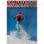 Original Sport Poster Mammoth Ski California USA Skier