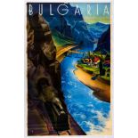 Original Travel Poster Bulgaria Art Deco