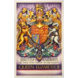 Original Travel Poster Queen Elizabeth II Coronation British Railways