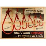 Original Propaganda Poster Communist Knots Italy Elections Democrazia Cristiana