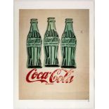 Original Advertising Poster Andy Warhol Three Coke Bottles Coca Cola