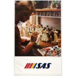 Original Travel Poster Danish Figurines SAS Airlines
