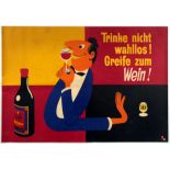 Original Advertising Poster Wine Alcohol DDR Germany