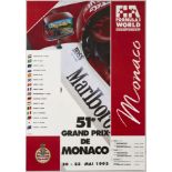 Original Sport Poster Monte Carlo Formula One Grand Prix 1993 Monaco