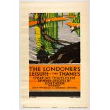 Original Travel Poster London Leisure Thames Southern Railway