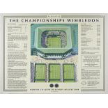 Original Sport Poster Wimbledon Tennis Tournament Plan