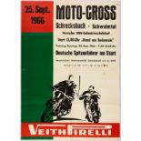 Original Sport Poster Motocross Veith Pirelli Motorcycle Racing Germany