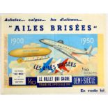 Original Travel Poster Aviation Lottery Zeppelin Comet Airplane