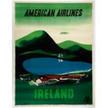 Original Travel Poster American Airlines Ireland Kauffer
