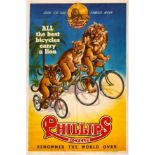 Original Advertising Poster Phillips Bicycles All the Best Carry a Lion