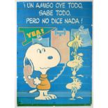 Original Advertising Poster Snoopy Schulz A Friend Hears Everything Hallmark