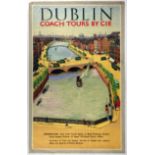 Original Travel Poster Dublin Ireland Coach Tours by CIE