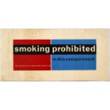 Original Advertising Poster Smoking is Prohibited British Railways