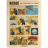 Original Advertising Poster Herge Les Aventures des Tintin Casterman