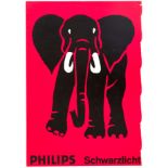 Original Advertising Poster Philips Schwarzlicht Gernot Huber Elephant