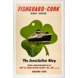 Original Travel Poster Fishguard Cork The Innisfallen Way Ferry