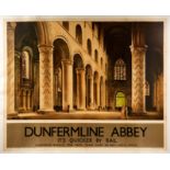 Original Travel Poster Dunfermline Abbey LNER Railway Taylor Scotland
