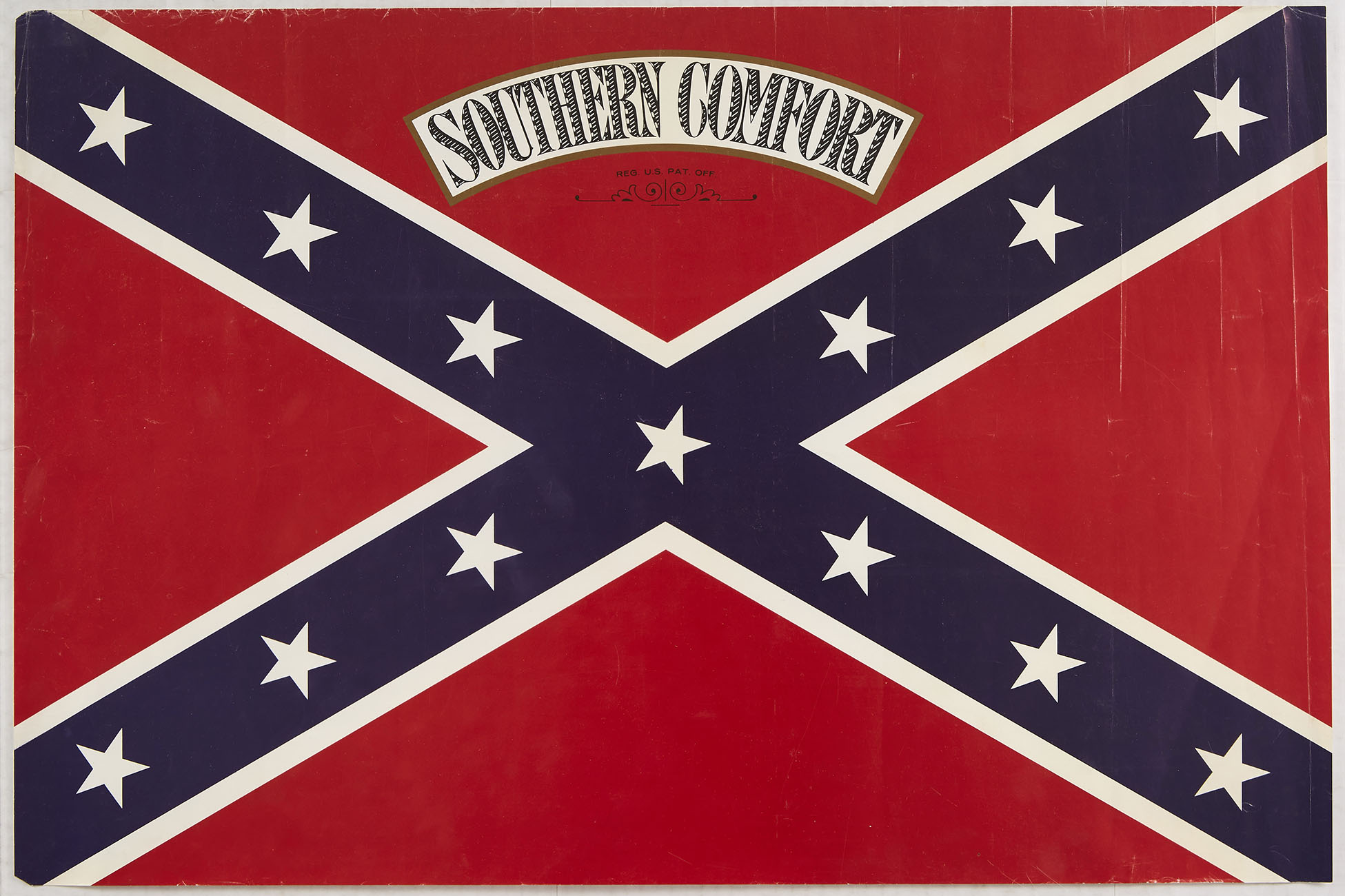 Original Advertising Poster Southern Comfort USA Confederate Flag