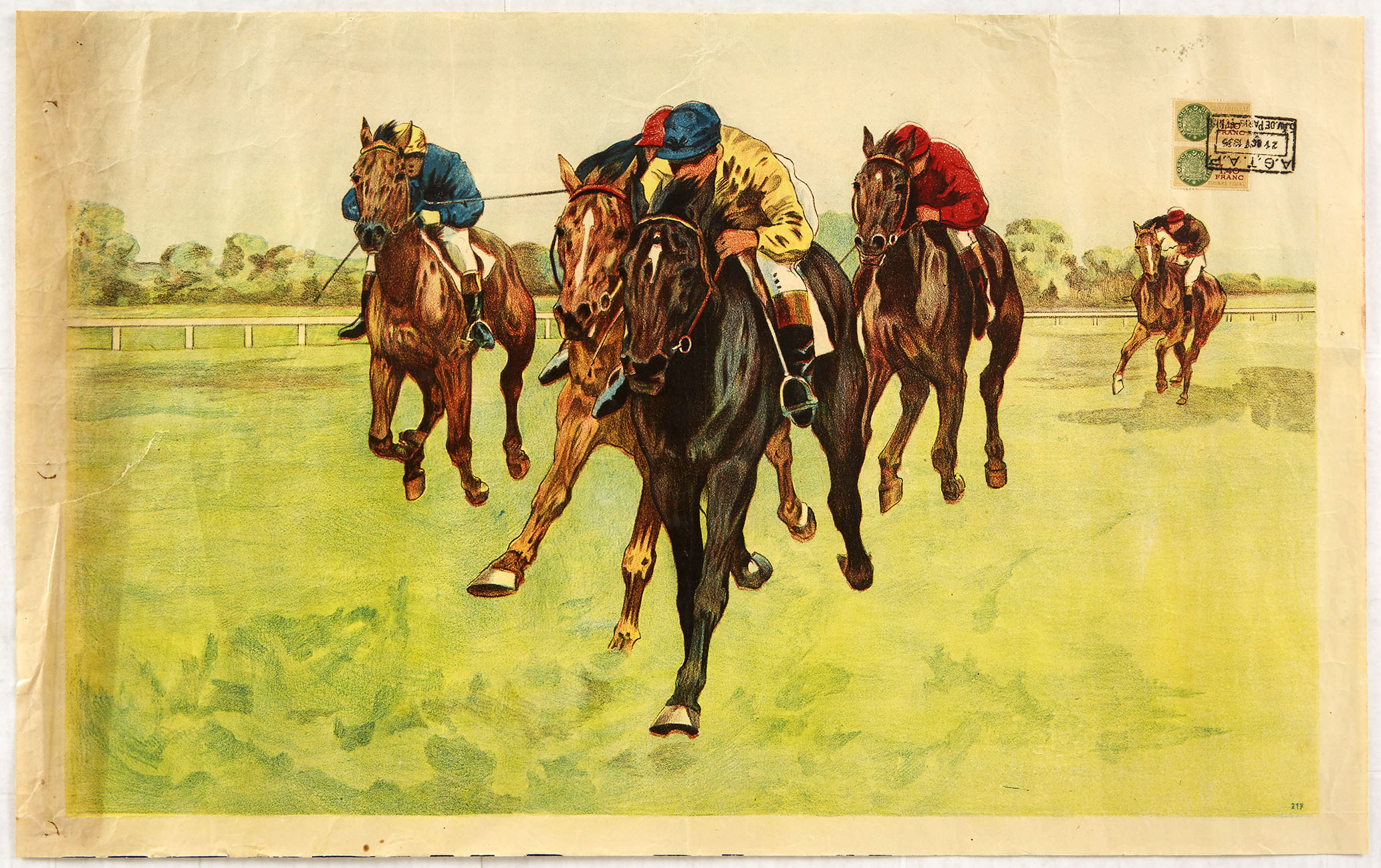Original Sport Poster Horse Racing Tunis Flat Track