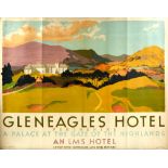 Original Travel Poster Gleneagles Hotel LMS Perthshire