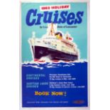 Original Travel Poster 1963 Holiday Cruises London Midland
