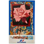 Original Travel Poster Air France Rose Bezombes