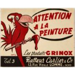 Original Advertising Poster Fresh Paint Parrot Grinox