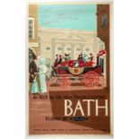 Original Travel Poster Bath Western Region British Railways Steam Carriage