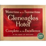 Original Travel Poster Gleneagles Hotel LMS Golf Scotland Wintertime Summertime