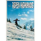 Original Sport Poster Aspen Highlands USA Ski Skiing