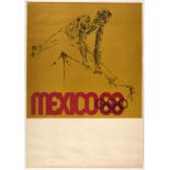 Original Sport Poster Mexico 1968 Olympics Gymnastics Bars Lance Wyman