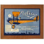 Original Advertising Poster Melia Children Chocolate Moth Airplane