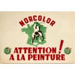 Original Advertising Poster Norcolor Fresh Paint Art Deco