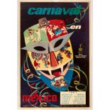 Original Travel Poster Carnival en Mexico 1968 Olympics