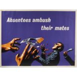 Original Propaganda Poster Absentees Ambush Their Mates