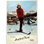 Original Travel Poster Austria Seefold Tirol Skiing