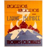 Original Propaganda Poster Armoured Colonial Troops