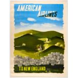 Original Travel Poster New England American Airlines Kauffer