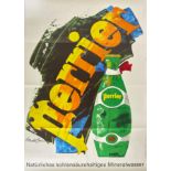 Original Advertising Poster Perrier Mineral Water Donald Brun