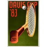 Original Sport Poster Tennis David Cup 1983