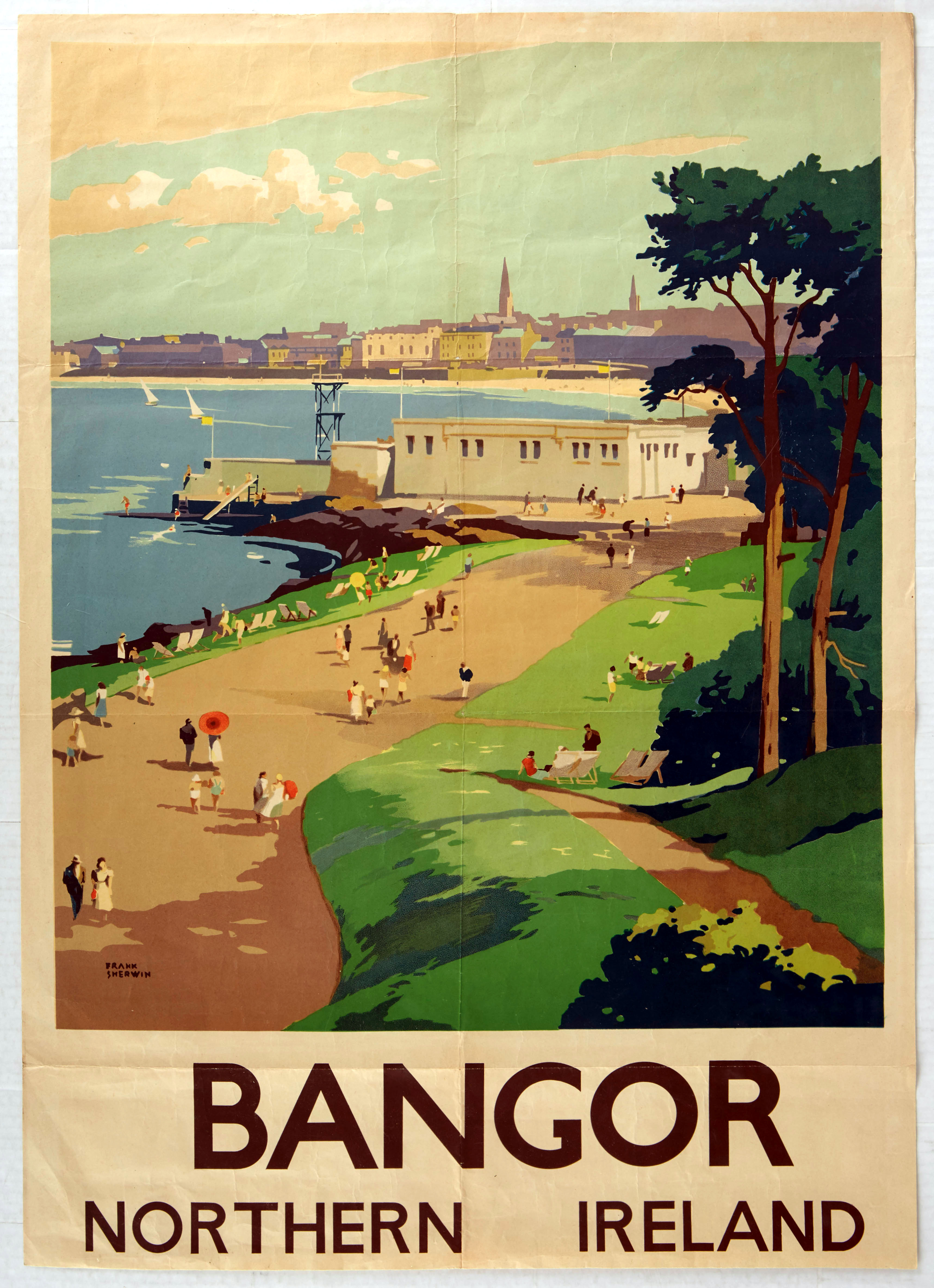 Original Travel Poster Bangor Northern Ireland British Railways
