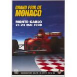 Original Sport Poster Monte Carlo Formula One Grand Prix 1998 Monaco