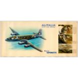 Original Advertising Poster Alitalia Airline Douglas Supermaster