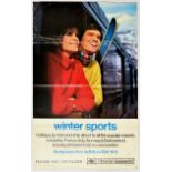 Travel Poster Winter Sports Ski British Railways
