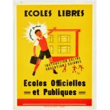 Propaganda Poster Free Schools Public Education Belgium